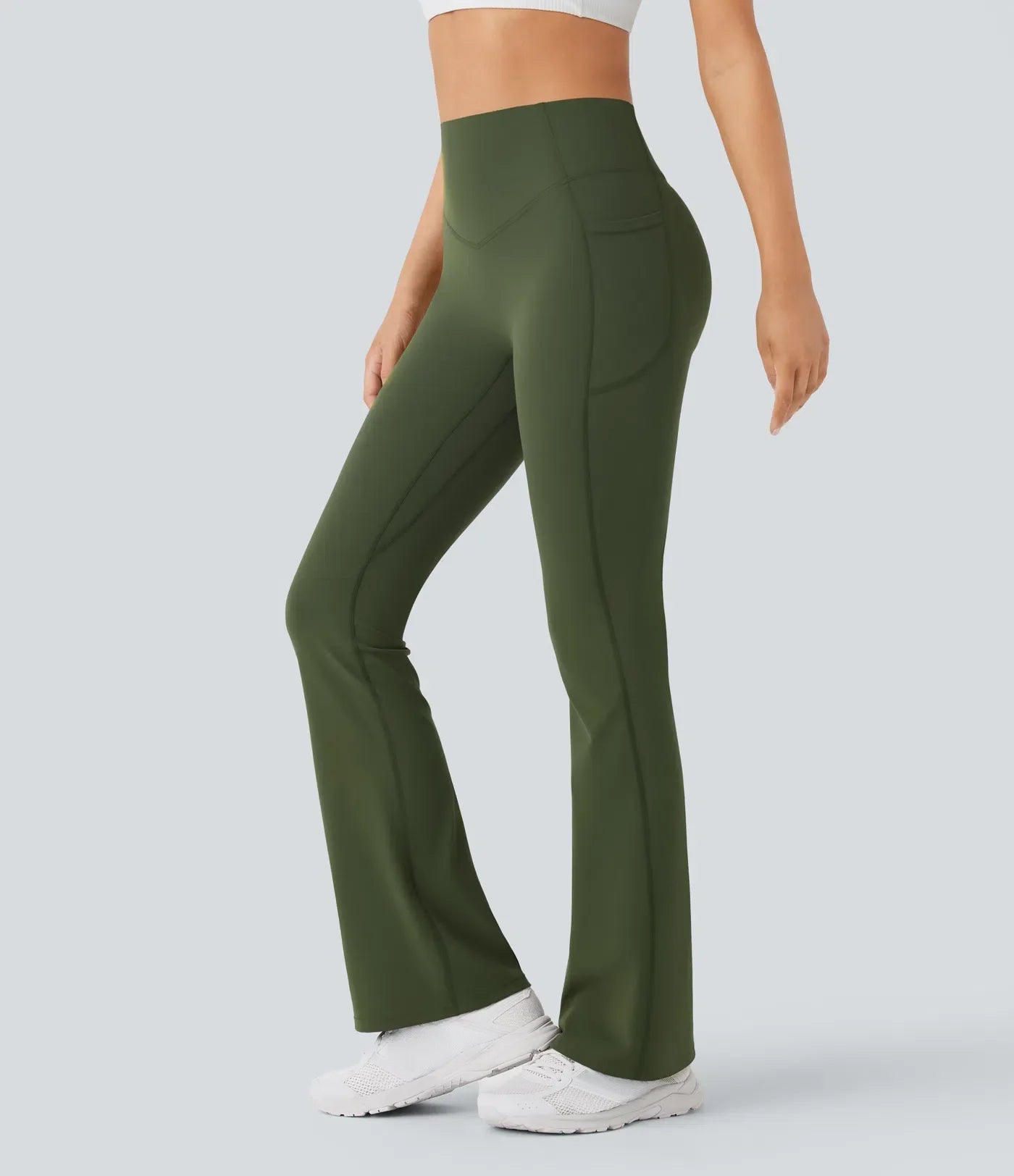 Halara UltraSculpt™ High Waisted Scrunch Butt Lifting Tummy Control Pocket Shaping Yoga Bootcut Leggings
